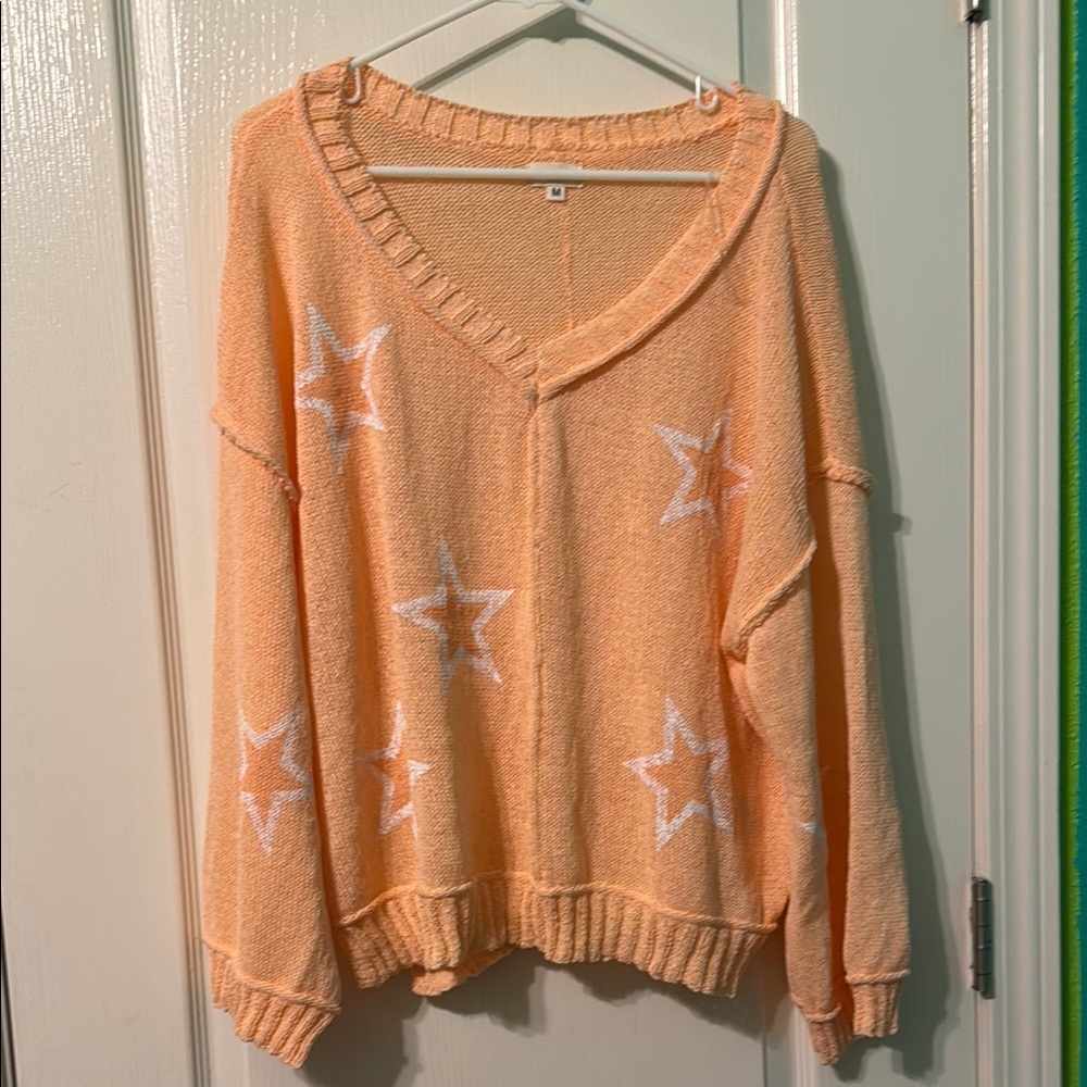 POL Women's Orange Star Sweater